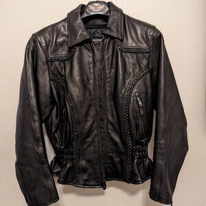 Vintage Black Harley-Davison Motor Cycle Jacket